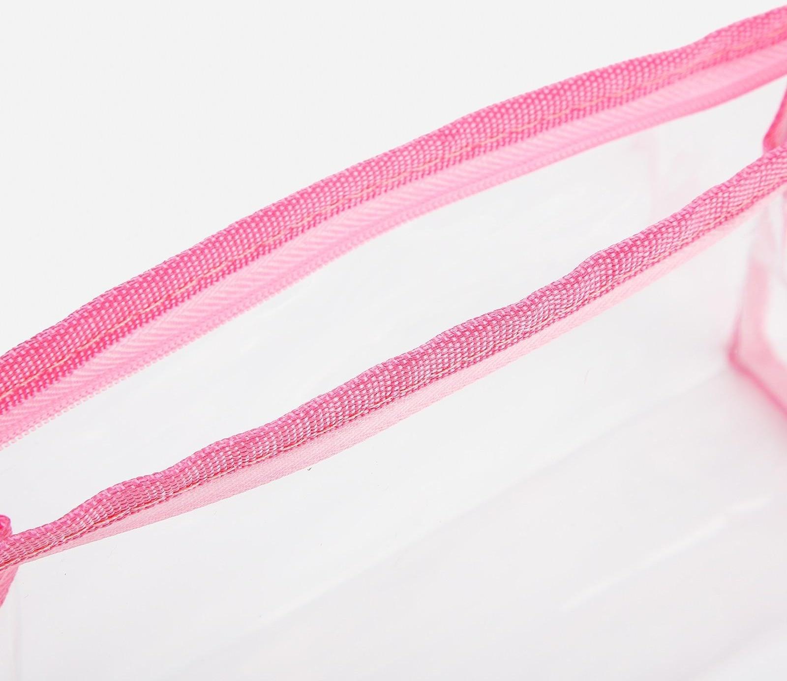 Косметичка на молнии, цвет прозрачный/розовый