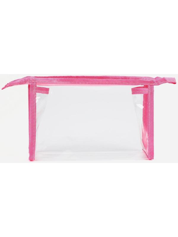 Косметичка на молнии, цвет прозрачный/розовый