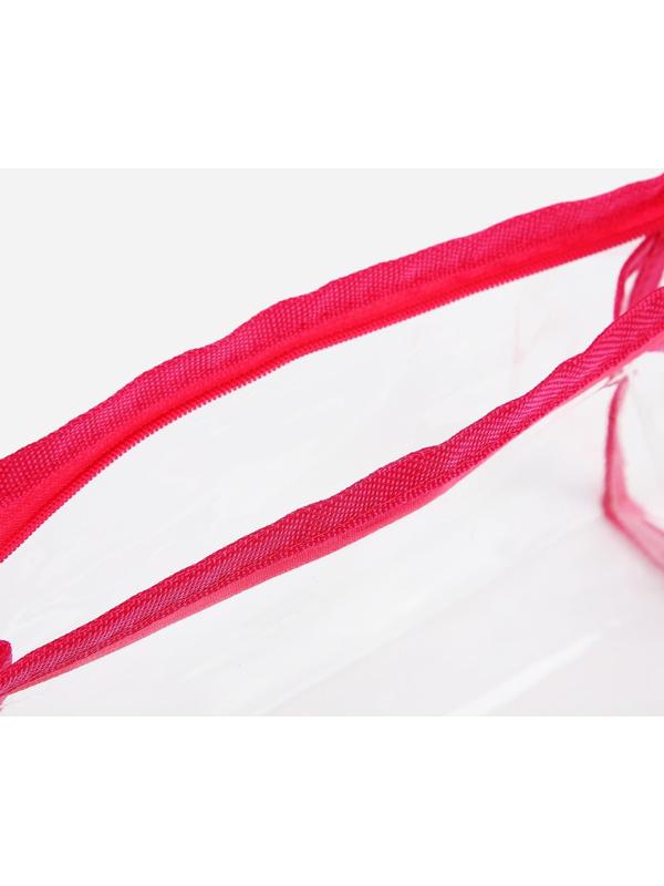 Косметичка на молнии, цвет прозрачный/малиновый