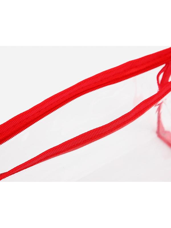 Косметичка на молнии, цвет прозрачный/красный