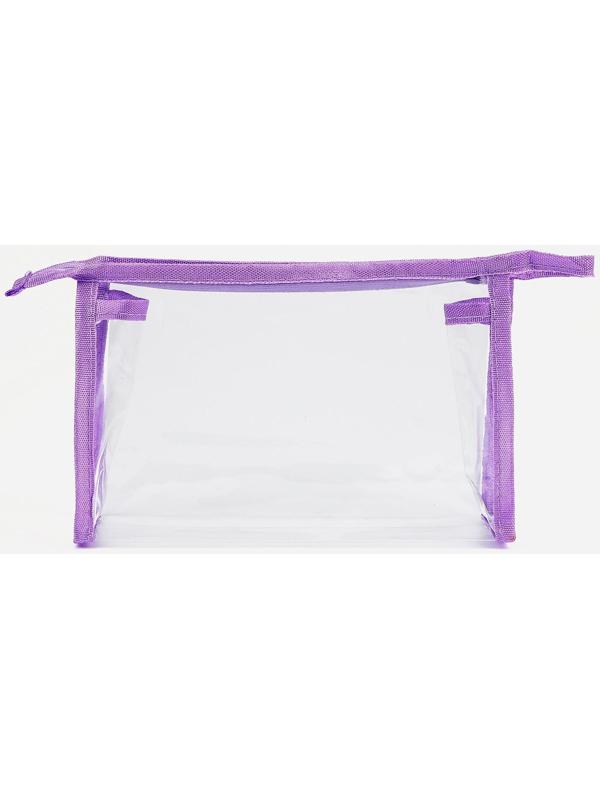 Косметичка на молнии, цвет прозрачный/сиреневый