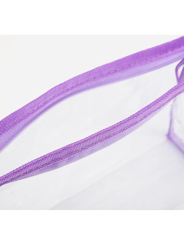 Косметичка на молнии, цвет прозрачный/сиреневый