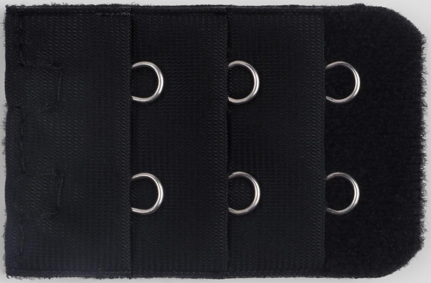 Застёжка-удлинитель для бюстгальтера, 3 ряда 2 крючка, 3,2 × 5 см, 3 шт, цвет белый/бежевый/чёрный