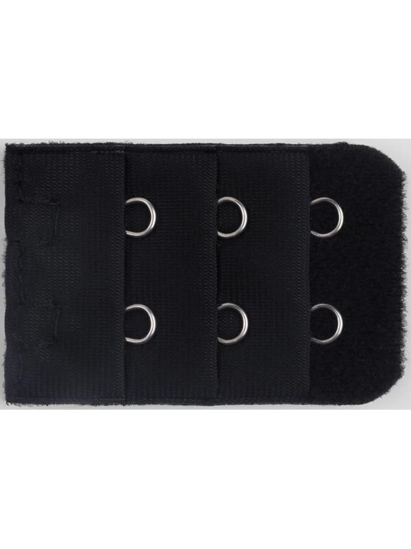 Застёжка-удлинитель для бюстгальтера, 3 ряда 2 крючка, 3,2 × 5 см, 3 шт, цвет белый/бежевый/чёрный