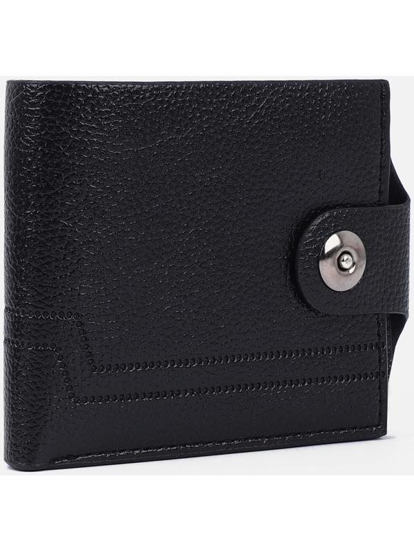 Портмоне на магните, отдел для монет, для карт, цвет  чёрный