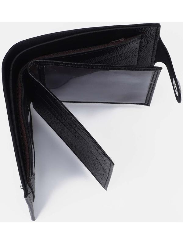 Портмоне на магните, отдел для монет, для карт, цвет  чёрный