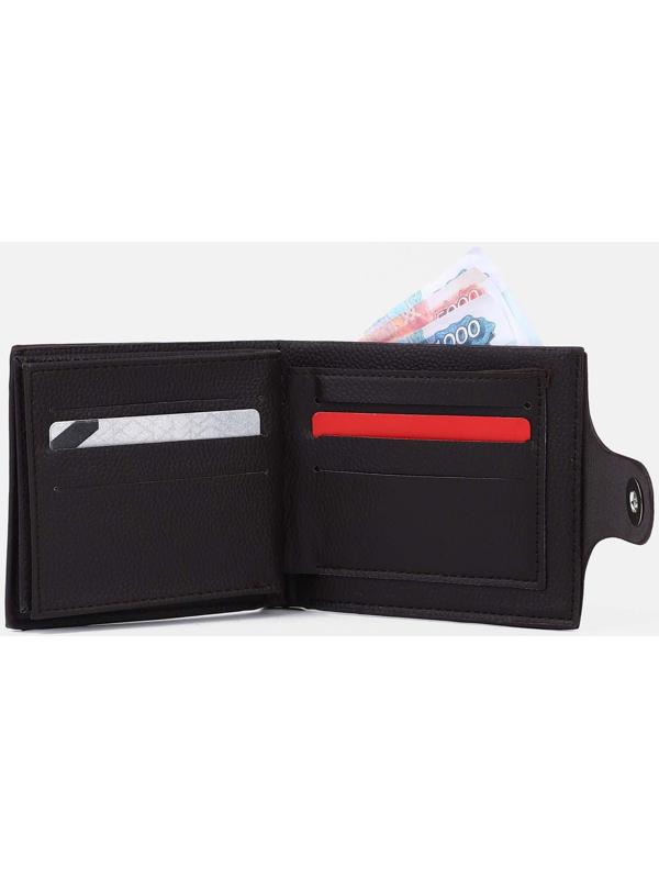 Портмоне на магните, отдел для монет, для карт, цвет тёмно-коричневый