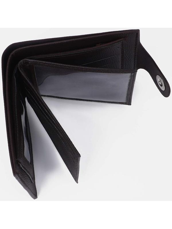 Портмоне на магните, отдел для монет, для карт, цвет тёмно-коричневый