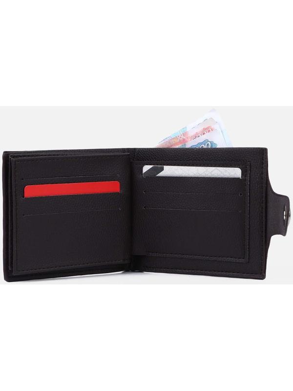 Портмоне на магните, отдел для монет, для карт, цвет тёмно-коричневый