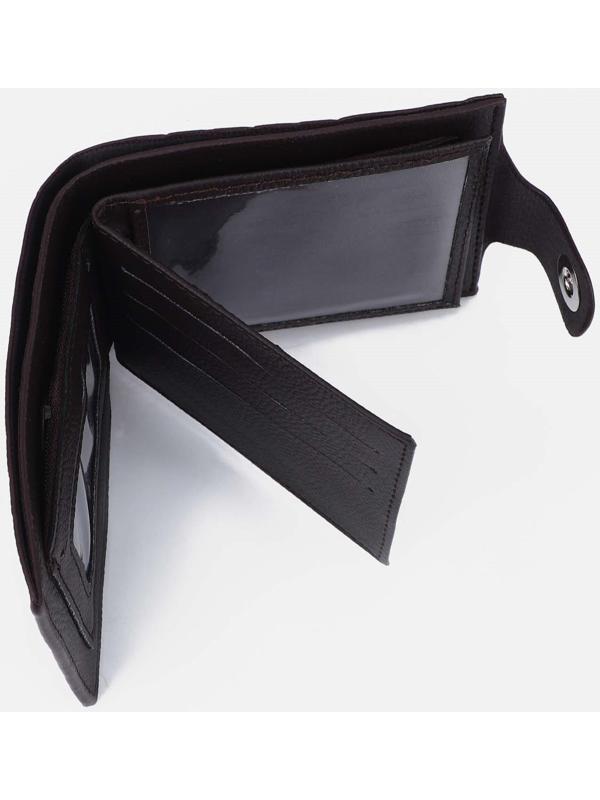 Портмоне на магните, отдел для монет, для карт, цвет тёмно-коричневый