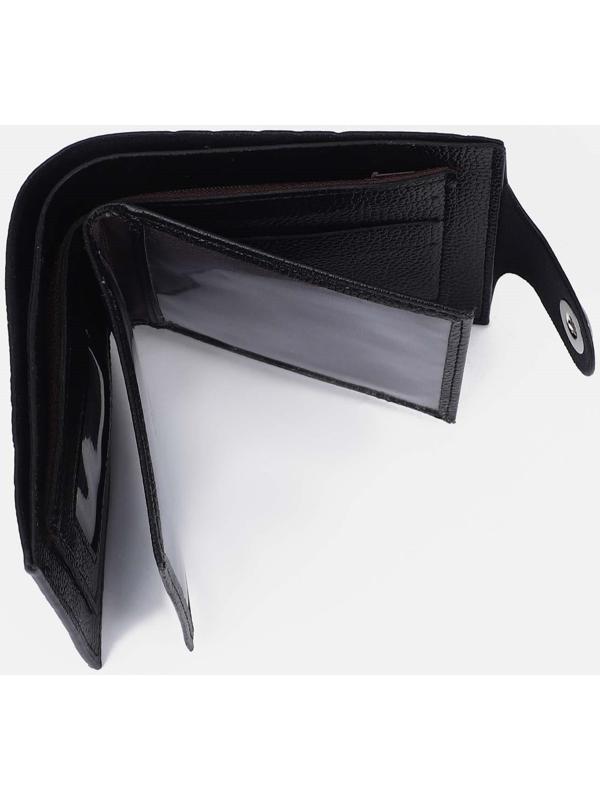 Портмоне на магните, отдел для монет, для карт, цвет чёрный
