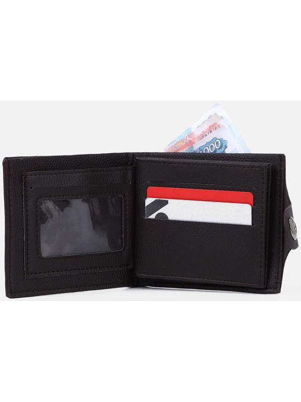 Портмоне на магните, отдел для купюр, для карт, для монет, цвет тёмно-коричневый