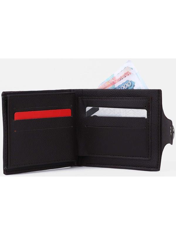 Портмоне на магните, отдел для купюр, для карт, для монет, цвет тёмно-коричневый