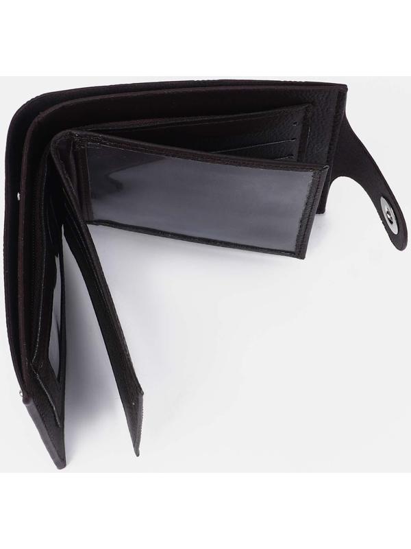 Портмоне на магните, отдел для купюр, для карт, для монет, цвет тёмно-коричневый