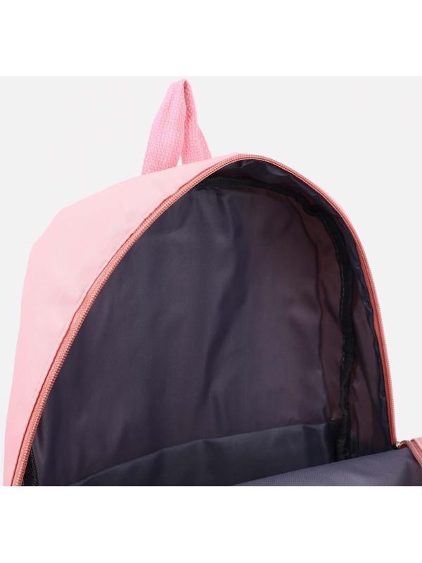 Рюкзак на молнии, 3 наружных кармана, цвет розовый