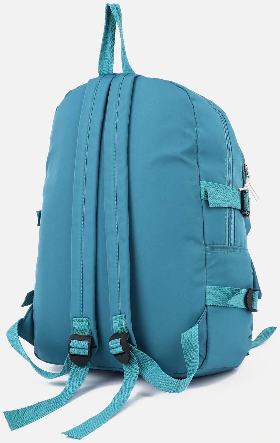 Рюкзак школьный на молнии, 5 наружных карманов, цвет синий