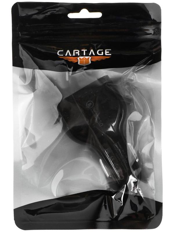 Зарядное устройство Cartage, 12-24 В, 2 USB, Type-C 3.5 А, черный