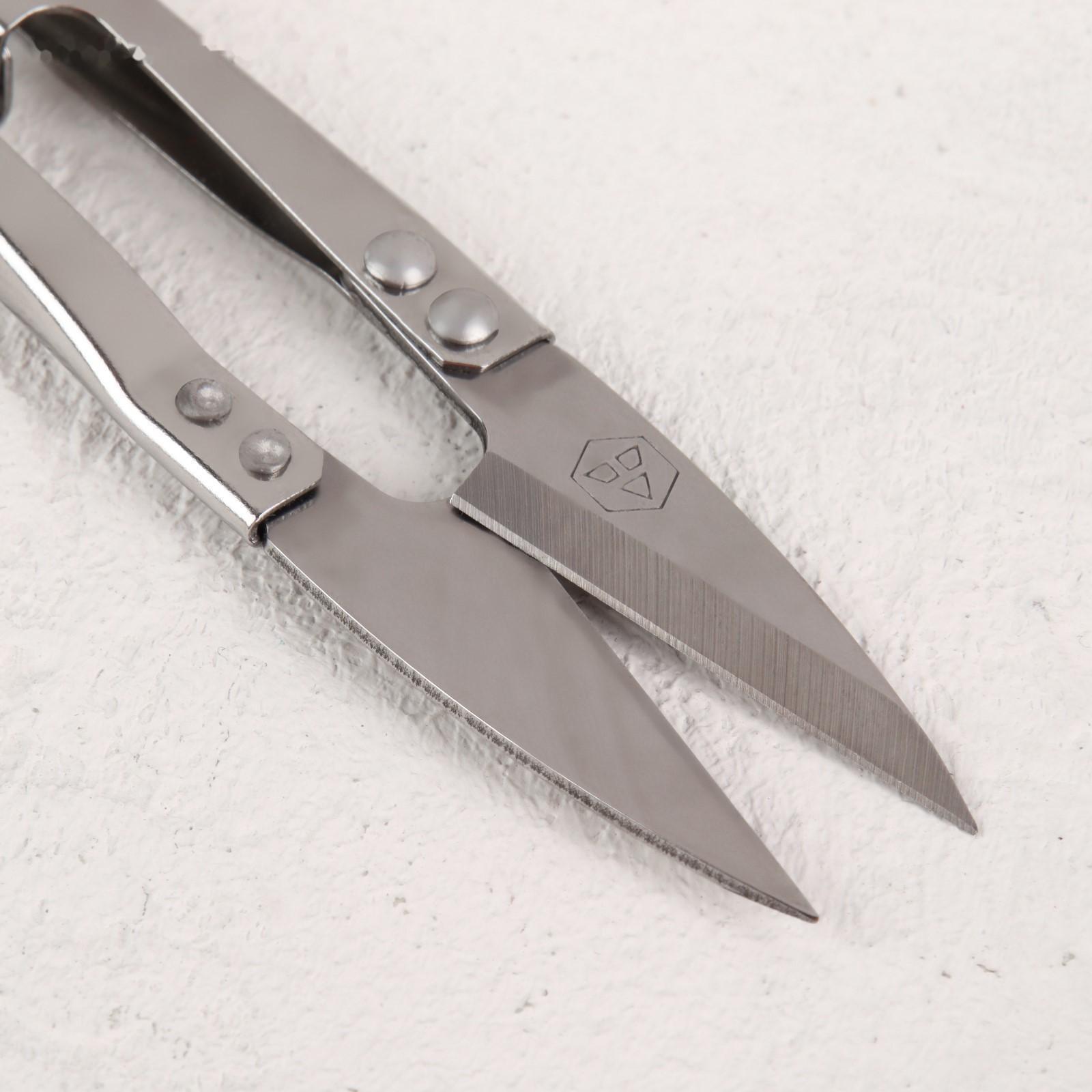 Ножницы для обрезки ниток, стальные, 13 × 3,5 см, цвет серебряный