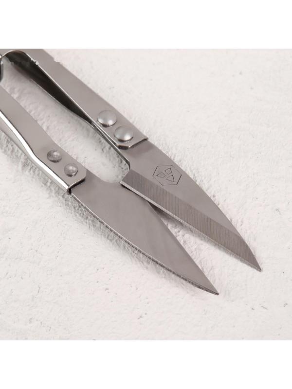 Ножницы для обрезки ниток, стальные, 13 × 3,5 см, цвет серебряный