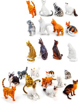 Фигурки животных «Кошки» 257, статичные, 5-7 см. / 12 шт.
