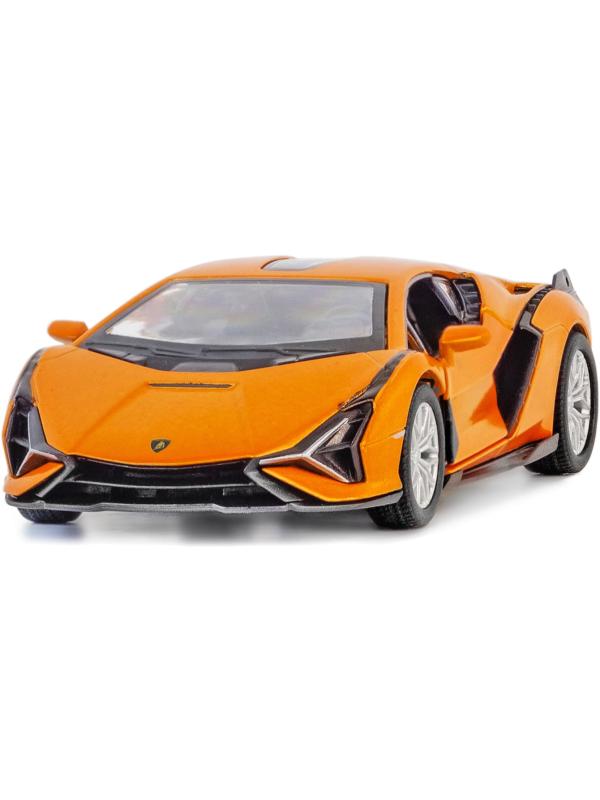 Металлическая машинка Kinsmart 1:40 «Lamborghini Sian FKP 37» KT5431D, инерционная / Оранжевый