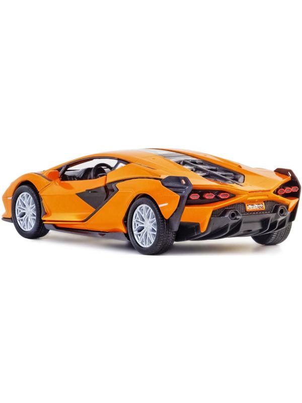 Металлическая машинка Kinsmart 1:40 «Lamborghini Sian FKP 37» KT5431D, инерционная / Оранжевый