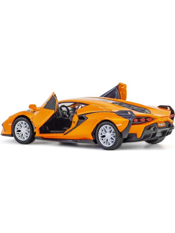 Металлическая машинка Kinsmart 1:40 «Lamborghini Sian FKP 37» KT5431D, инерционная / Оранжевый