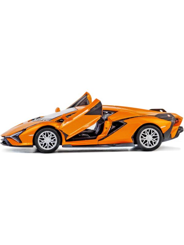 Металлическая машинка Kinsmart 1:40 «Lamborghini Sian FKP 37» KT5431D, инерционная / Оранжевый