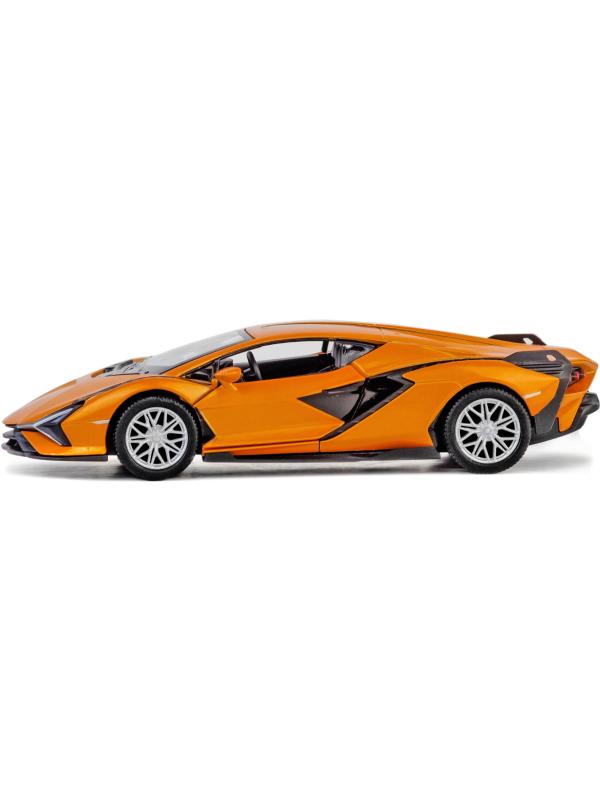 Металлическая машинка Kinsmart 1:40 «Lamborghini Sian FKP 37» KT5431D, инерционная / Оранжевый