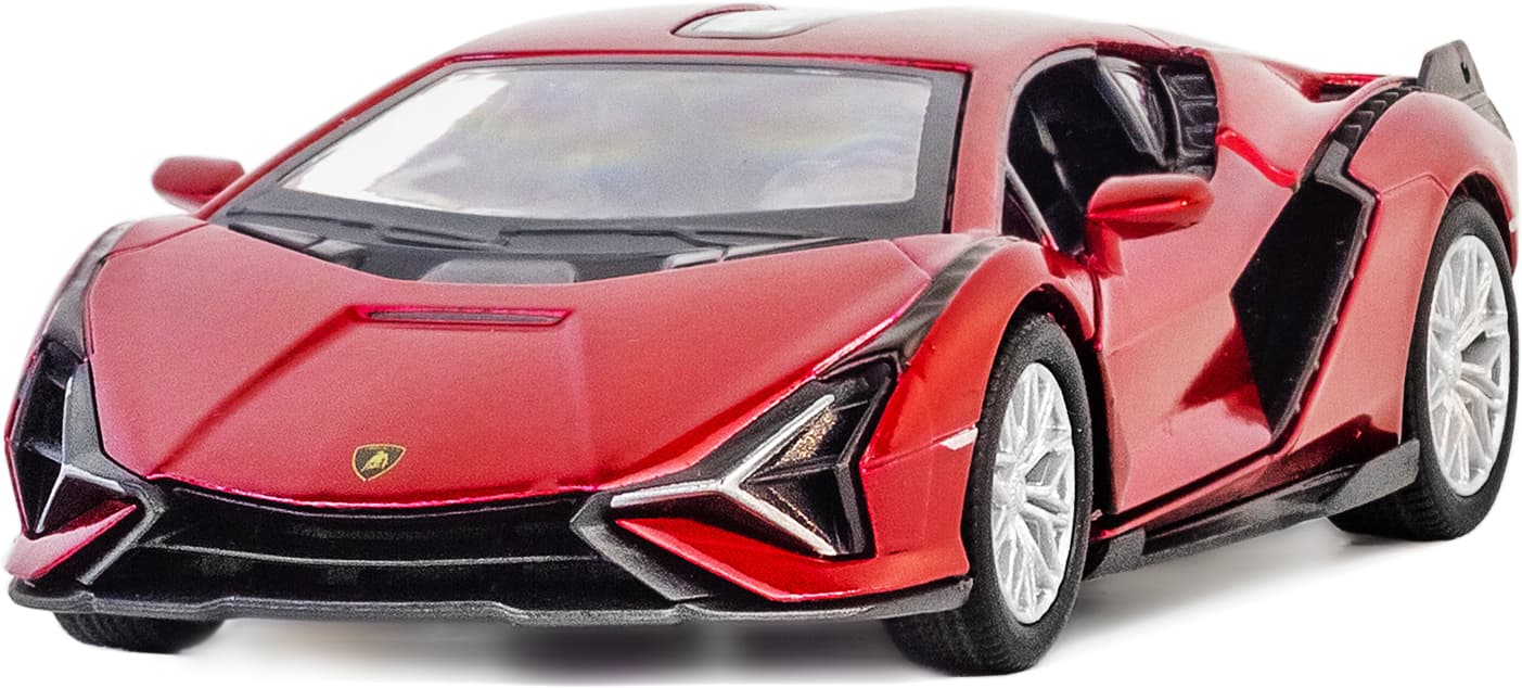 Металлическая машинка Kinsmart 1:40 «Lamborghini Sian FKP 37» KT5431D, инерционная / Красный