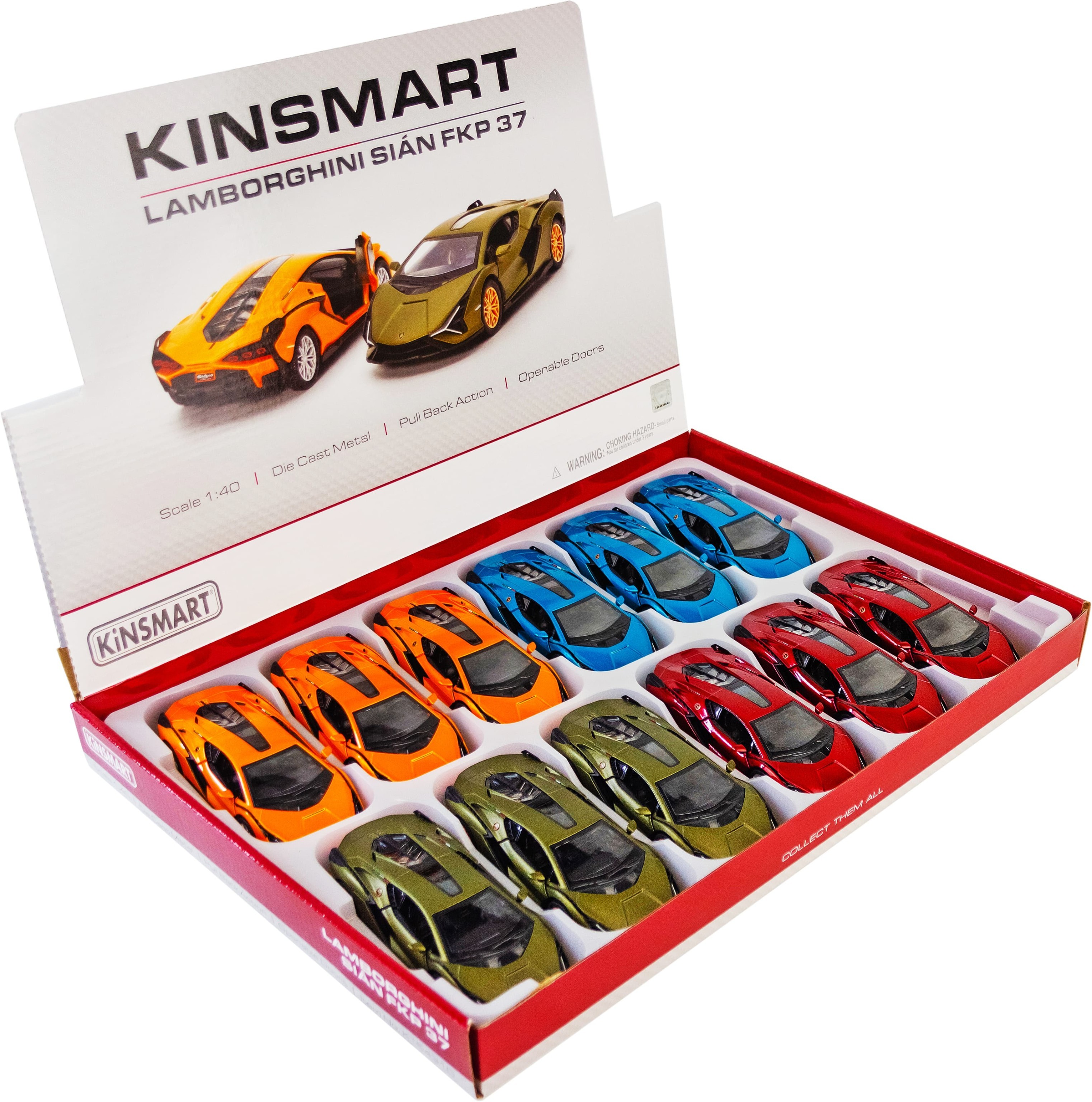 Металлическая машинка Kinsmart 1:40 «Lamborghini Sian FKP 37» KT5431D, инерционная / Красный