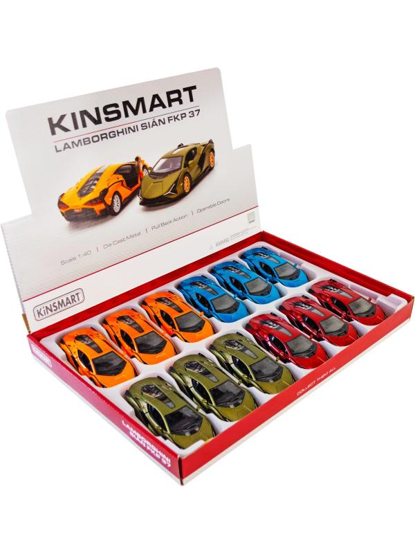 Металлическая машинка Kinsmart 1:40 «Lamborghini Sian FKP 37» KT5431D, инерционная / Красный
