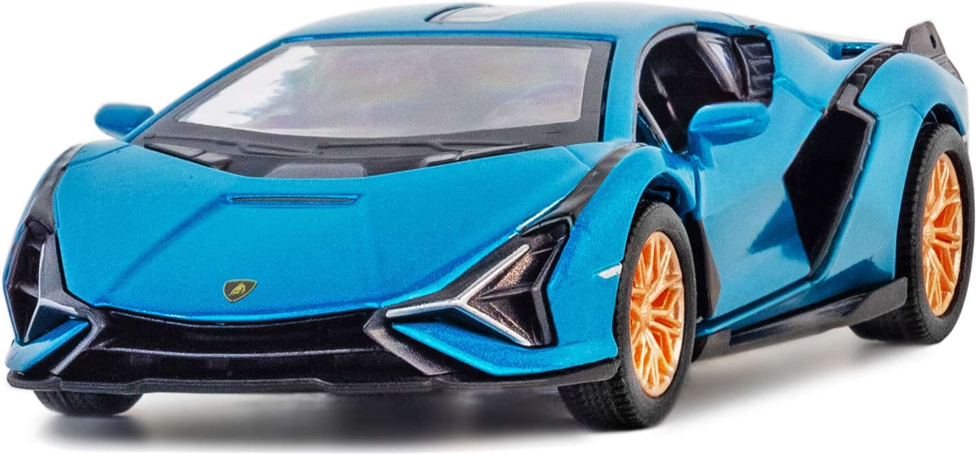 Металлическая машинка Kinsmart 1:40 «Lamborghini Sian FKP 37» KT5431D, инерционная / Голубой