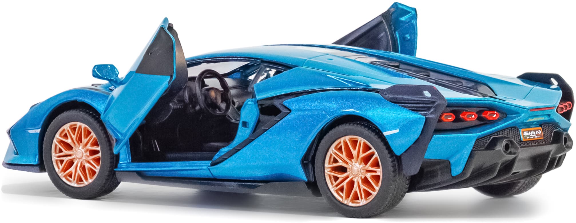 Металлическая машинка Kinsmart 1:40 «Lamborghini Sian FKP 37» KT5431D, инерционная / Голубой