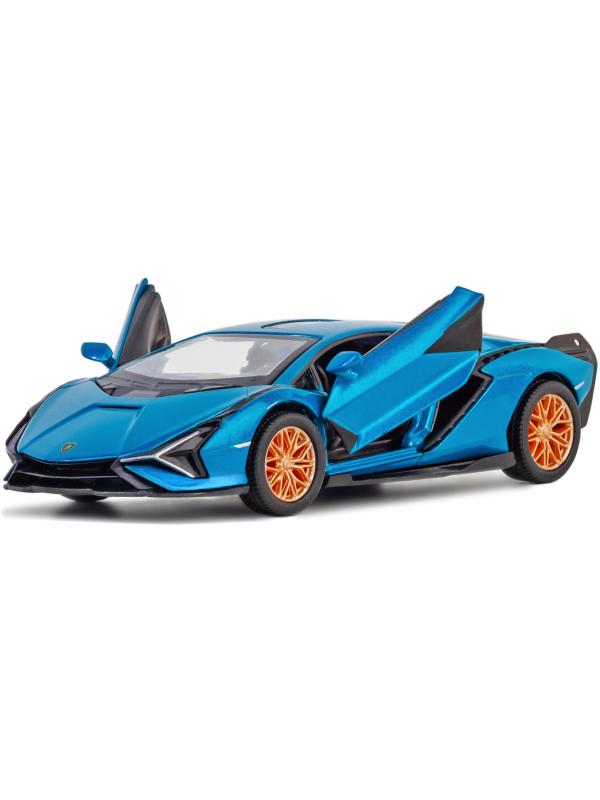 Металлическая машинка Kinsmart 1:40 «Lamborghini Sian FKP 37» KT5431D, инерционная / Голубой