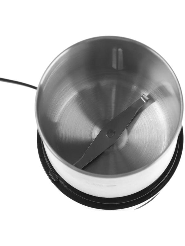 Кофемолка BRAYER 1185BR, электрическая, ножевая, 200 Вт, 100 г, капучинатор, серебристая