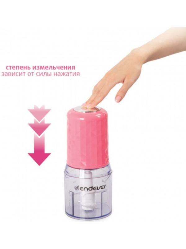Измельчитель Endever Sigma-61, пластик, 400 Вт, 0.5 л, 1 скорость, розовый