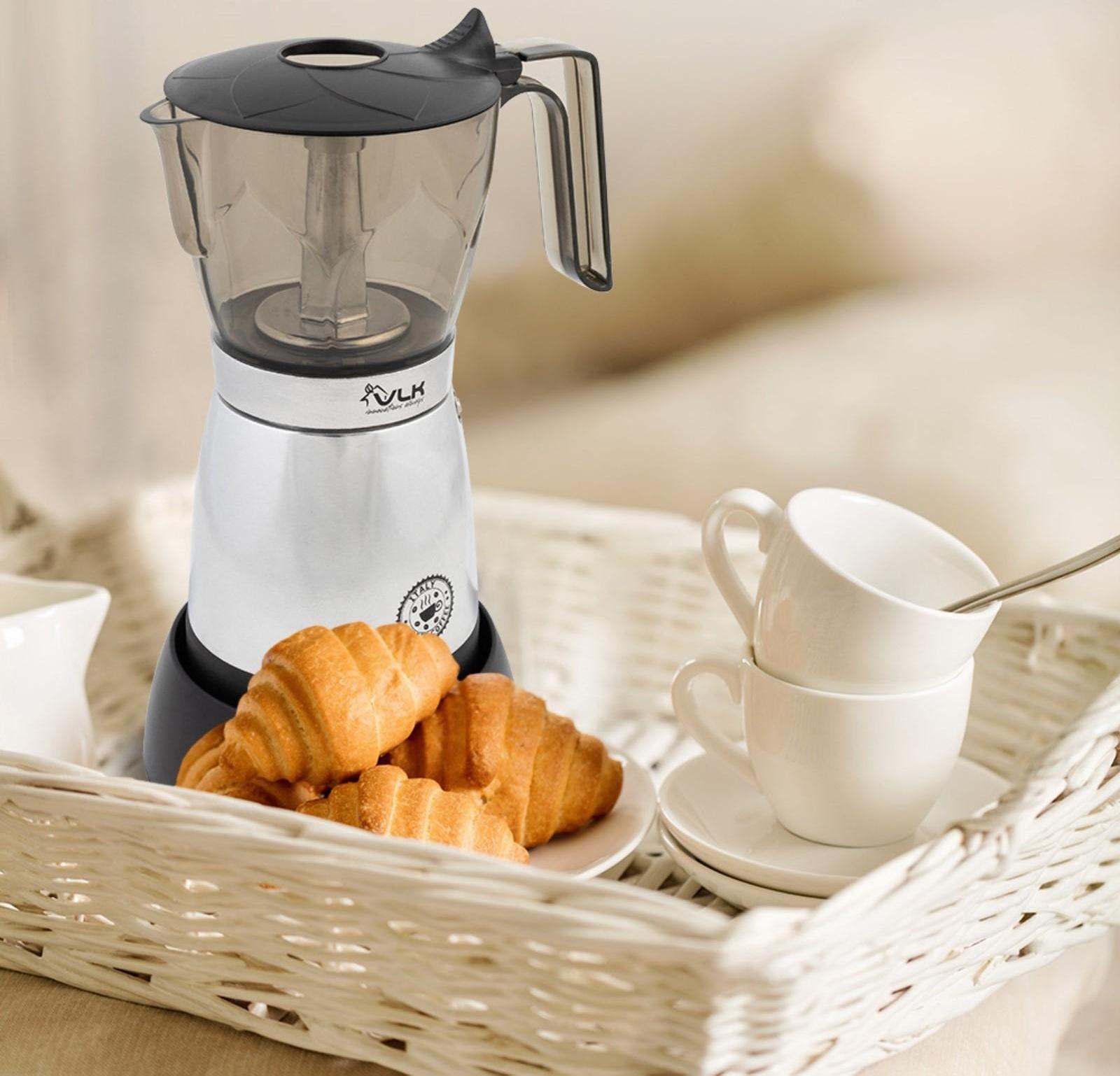 Кофеварка VLK Venice 6002, гейзерная, 480 Вт, 0.3 л, чёрно-серая