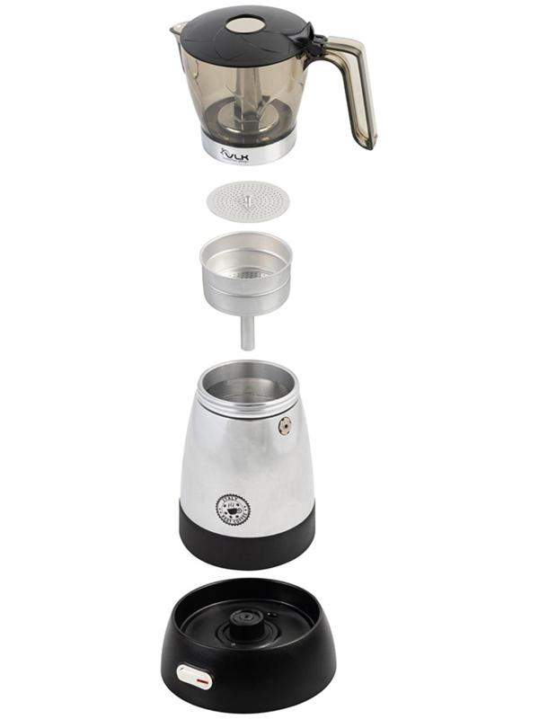Кофеварка VLK Venice 6002, гейзерная, 480 Вт, 0.3 л, чёрно-серая