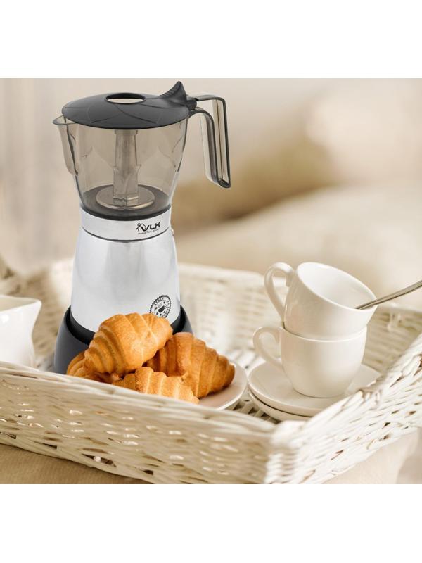 Кофеварка VLK Venice 6002, гейзерная, 480 Вт, 0.3 л, чёрно-серая