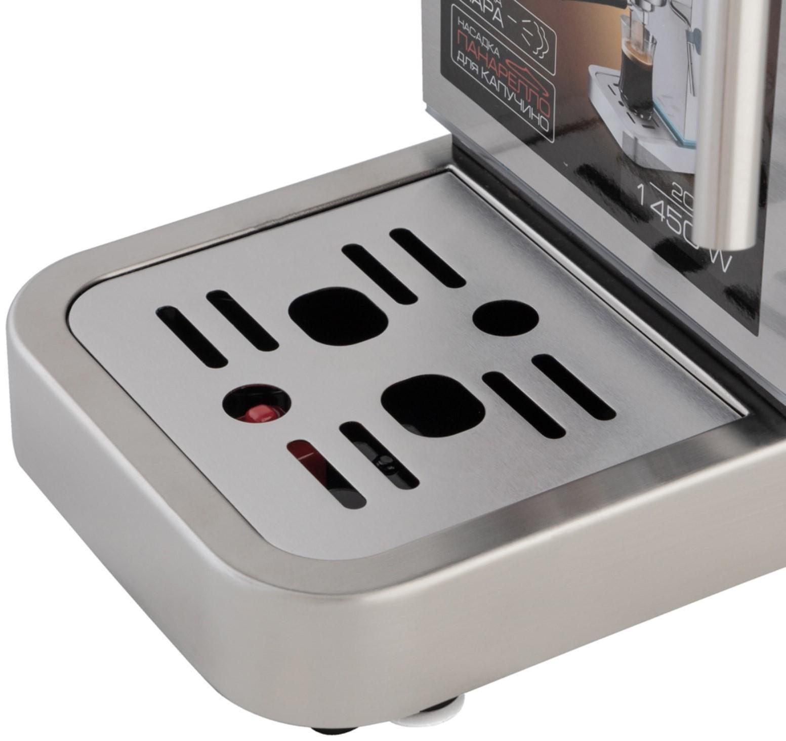 Кофеварка Endever Costa-1075, рожковая, 1450 Вт, 1.4 л, серая