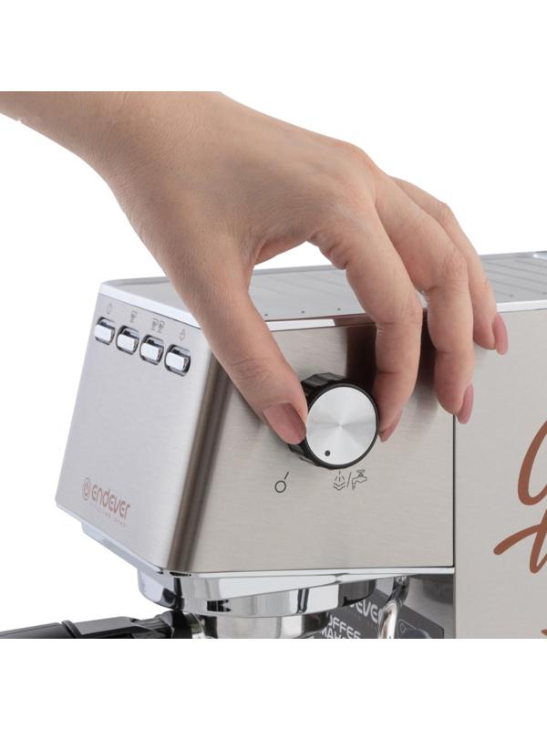 Кофеварка Endever Costa-1075, рожковая, 1450 Вт, 1.4 л, серая