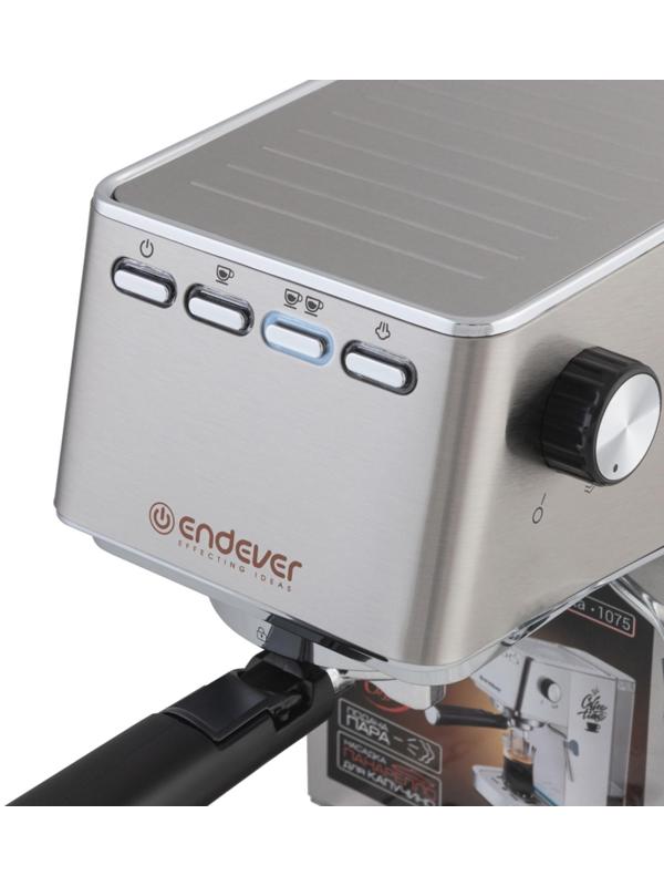 Кофеварка Endever Costa-1075, рожковая, 1450 Вт, 1.4 л, серая