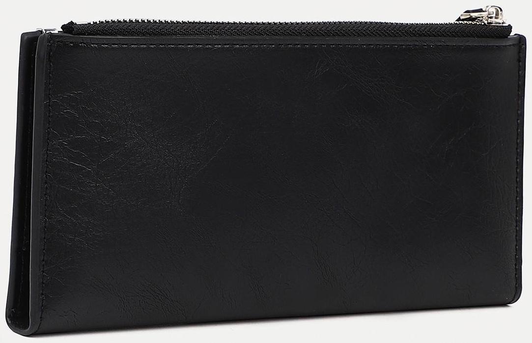 Портмоне на магните, наружный карман, цвет чёрный