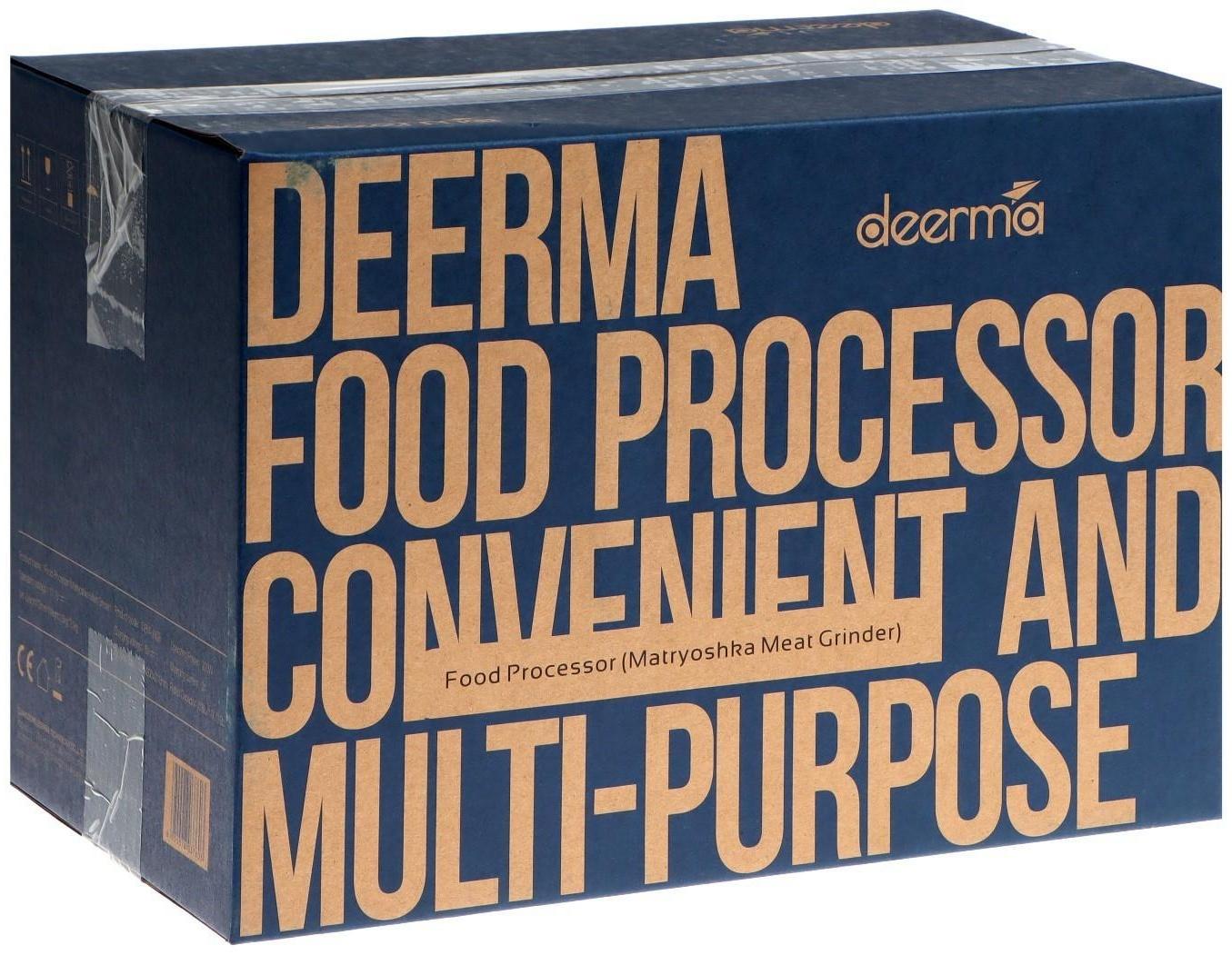 Блендер DEERMA DEM-JR08, стационарный, 250 Вт, 1.2/0.8 л, 2 скорости, сине-серебристый