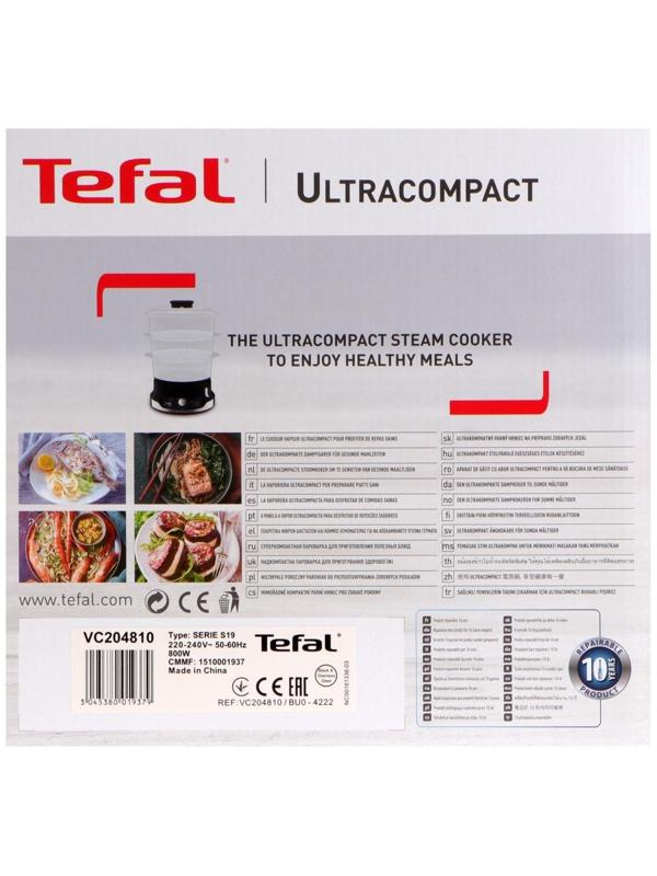 Пароварка Tefal VC204810, электрическая, 800 Вт, 3 яруса, чёрная