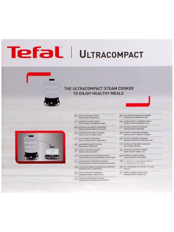 Пароварка Tefal VC204810, электрическая, 800 Вт, 3 яруса, чёрная