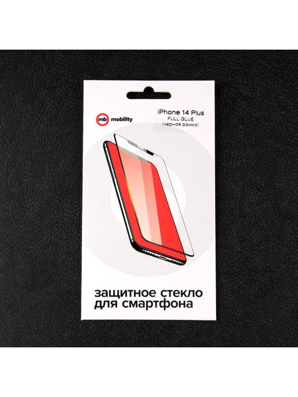 Защитное стекло mObility, для iPhone 14 Plus, полный клей, черное