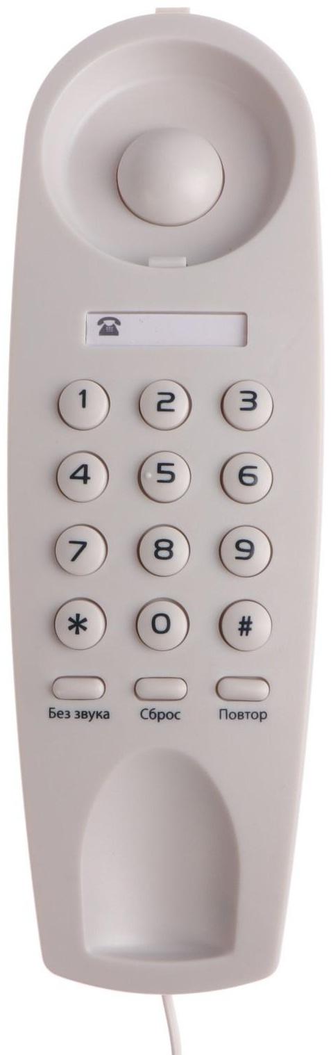 Проводной телефон Maxvi CS-01, повтор номера, отключение микрофона, тональный набор белый