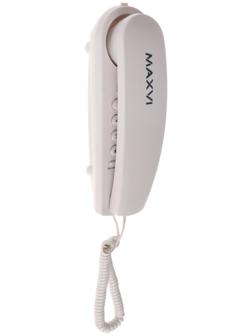 Проводной телефон Maxvi CS-01, повтор номера, отключение микрофона, тональный набор белый